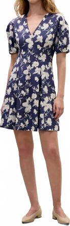 Rebecca Taylor Bea Linen Mini Dress In Navy