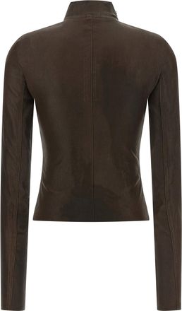 Rick Owens Womens Brown Lamb Leather Jacket Clothing