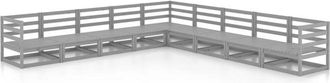 vidaXL Vidaxl - Juego De Muebles De Jard&iacute;n 9 Pzas Y Cojines Gris Madera Pino