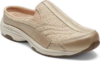 Easy Spirit Womens Easy Spirit Traveltime Clog Gold Leather Slip On Comfort Shoes ZAP1418