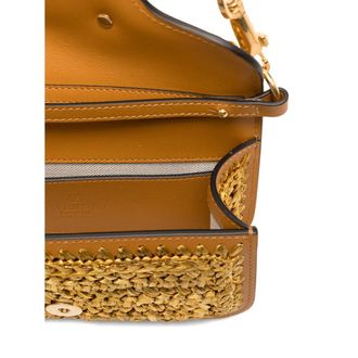 Valentino Garavani Quilted Metallic Calf Leather Shoulder Bag - Gold