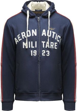 Aeronautica Zip-through Hoodie - Heren - Vesten met rits - Blauw - M - Katoen - Hoodies & sweatvesten