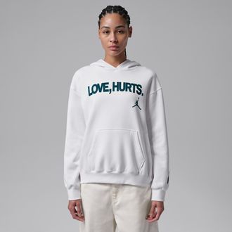 Nike Jordan Nike Womens Jalen Hurts Fleece Hoodie in White | IQ6006-100