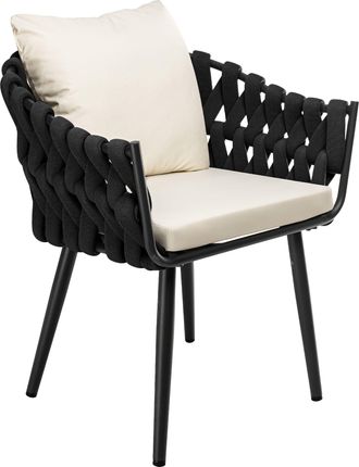 Clp Silla De Jard&iacute;n Naxos Antracita Con Coj&iacute;n De Asiento Crema