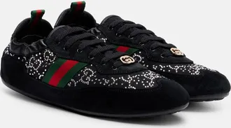 Gucci Gucci Shift suede-trimmed sneakers
