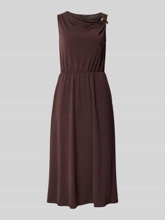 Zero Midikleid mit asymmetrischem Wasserfall-Ausschnitt in Dunkelbraun, Gr&ouml;&szlig;e 34
