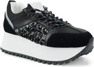 Zigi Soho Dynamo Platform Wedge Sneaker in Black at Nordstrom, Size 10