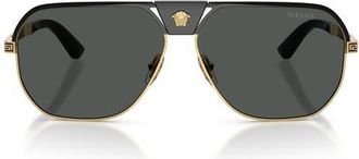 Versace 61mm Square Sunglasses in Black /Dark Grey at Nordstrom