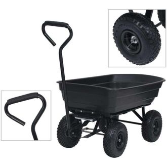 vidaXL Vidaxl - Carrito De Mano Basculante Para Jard&iacute;n 300 Kg 75 L Negro
