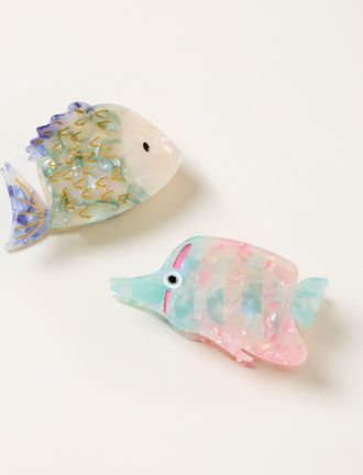Fat Face FatFace Multi 2 Pack Fish Claw Clips