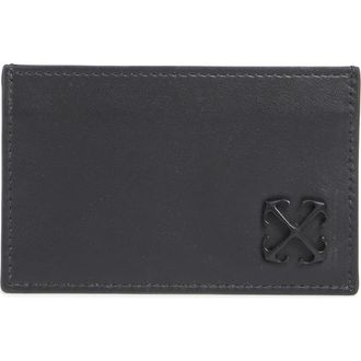 Off-white Jitney Leather Card Case in Black at Nordstrom Rack