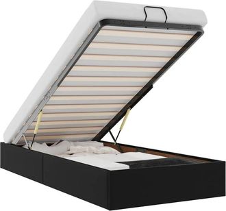 vidaXL Estructura De Cama Otomana Sin Colch&oacute;n Negro 90x190 Cm Vidaxl