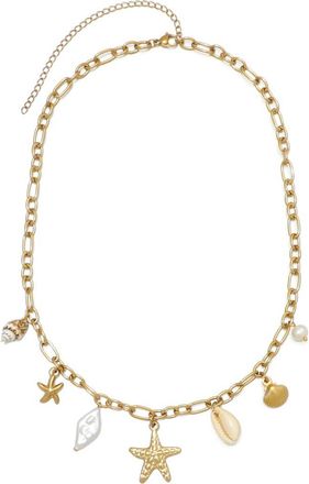 Adornia Assorted Shaker Charm Necklace in Gold/White at Nordstrom Rack
