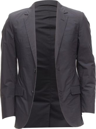 Lanvin dark grey cotton blend nylon minimal single breast suit blazer EU44 XS