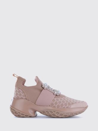 Roger Vivier Viv Run Knit Slip-On Trainers with Jewelled Buckle