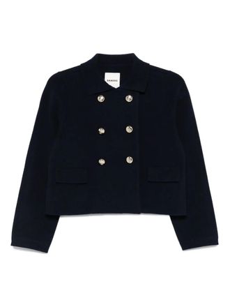 Sandro double-breasted cardigan - women - Wool/Polyamide - 0 - Blue