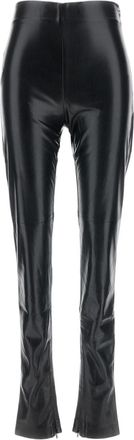 Andamane Black New Holla Zipped Hem Faux Leather Leggings