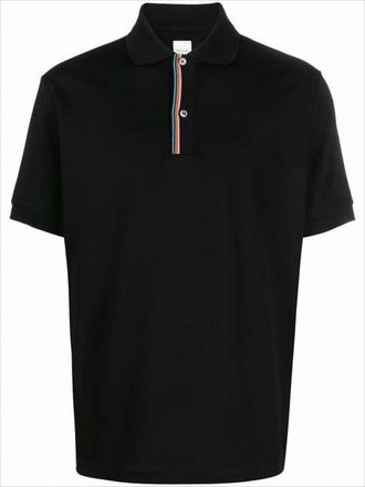 Paul Smith Short-Sleeve Polo Shirt With Multicolor Striped Detail