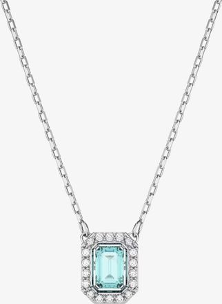 Swarovski Ladies Millenia Rhodium Plated Blue Octagon Necklace 5640289