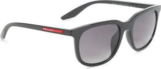 Prada Sunglasses, male, Black, Size: ONE SIZE Linea Rossa Square-frame Sunglasses