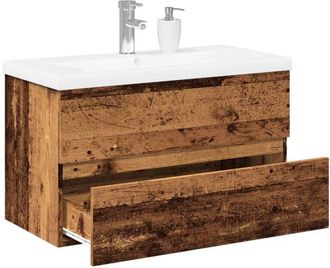 vidaXL Vidaxl - Aparador Con Luces Led Gris Hormig&oacute;n 181,5x37x67 Cm