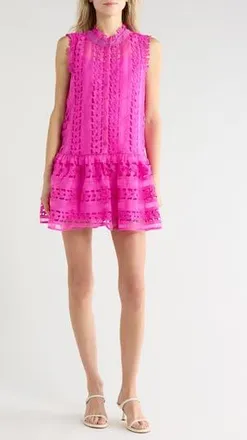 Ciebon Cara Butterfly Lace Shift Dress in Hot Pink at Nordstrom Rack, Size X-Small