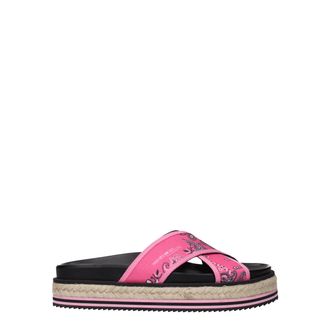 Kenzo Womens Platform Sandals - Pink Textile - Size EU 40
