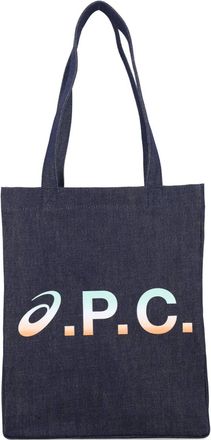A.P.C. Borsa tote con stampa - Blu