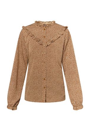 Dreimaster Dreimaster Bloes met lange mouwen Dames Donker kameelbeige