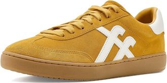FitFlop The Dash T-Toe Leather/Suede Sneakers Womens Shoes Turmeric/Urban White : 8.5 M (B)