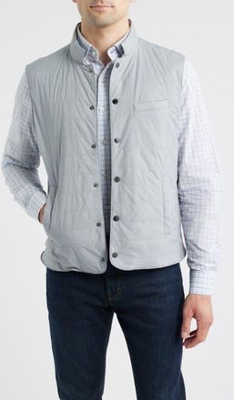 Johnnie-O Bauer Quilted Water Resistant Snap-Up Vest in Gray at Nordstrom, Size Xx-Large