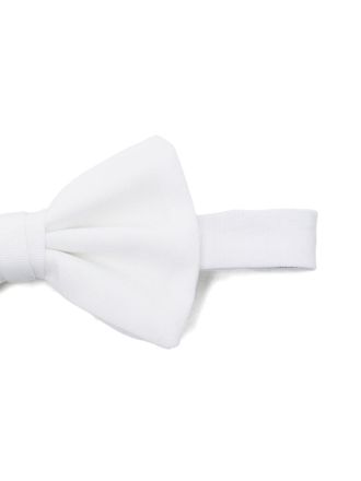 Emporio Armani Ribbed Silk Bow Tie - White