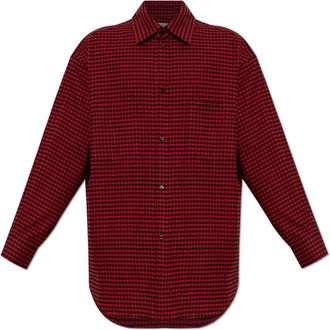 Balenciaga Gestreepte Casual Shirt - Heren - Casual Overhemden - Rood - M - Katoen - Overhemden