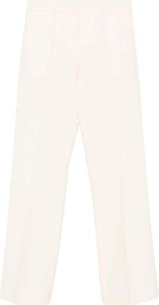 Alberto Biani Wollen flared broek - Dames - Straight fit broeken - Wit - L - Wol - Broeken