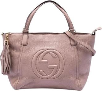 Gucci Pre-owned Soho Cellarius Satchel - Dames - Vintage Handtas - Roze - ONE Size - Leer - Vintage