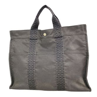 Herm&egrave;s Gray Nylon Tote Bag (Pre-Owned)