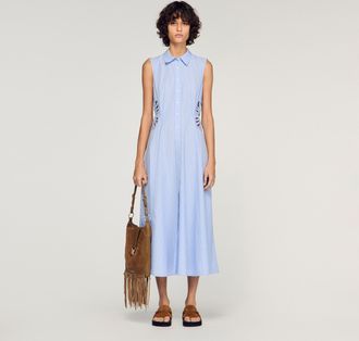 Sandro Striped cotton maxi dress
