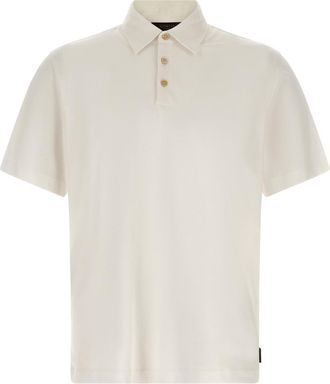 Zanone White Cotton Silk Polo Shirt