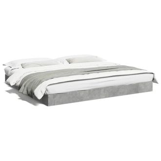 Berkfield Home Bed Frame without Mattress Concrete Grey 180x200 cm Super King