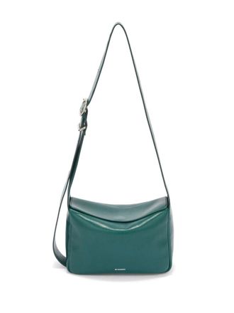 Jil Sander logo-print leather crossbody bag - women - Calf Leather - OS - Green