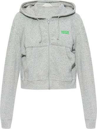 American Vintage Felpa Evona con zip e cappuccio - Grigio