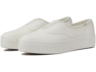 Keds Point Slip On Womens Shoes White Leather : 10.5 B - Medium, Canvas