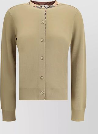 Burberry structured wool cardigan check pattern
