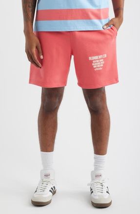 Billionaire Boys Club Satellite Logo Detail Cotton Fleece Drawstring Shorts in Rose Of Sharon at Nordstrom, Size Xx-Large