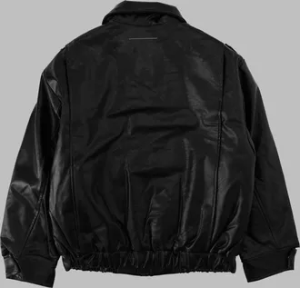 Maison Margiela Coated Viscose Biker Jacket - Black