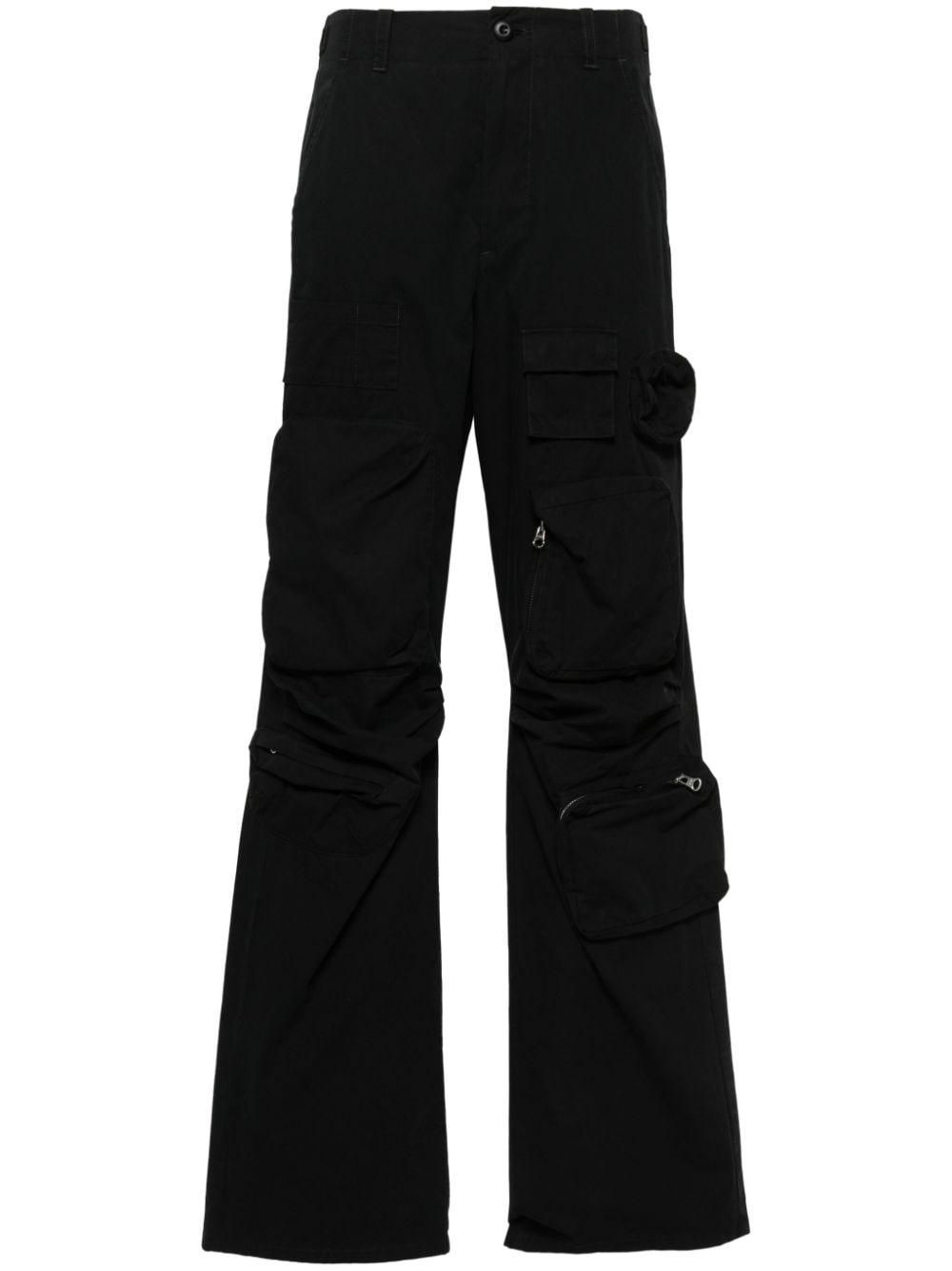 MM6 MAISON MARGIELA | Drawstring Wide Leg Wool Cargo Pants