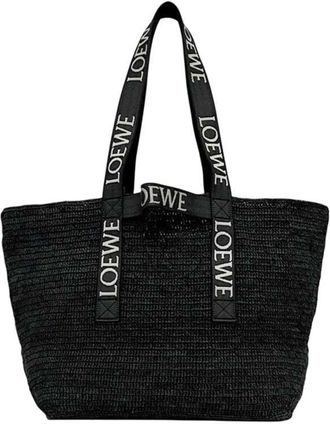 Loewe Black Raffia Tote Bag (Pre-Owned)