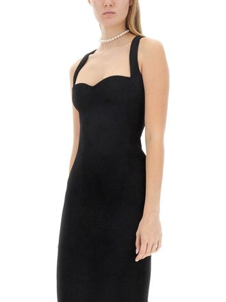 Philosophy di Lorenzo Serafini Viscose Polyamide Midi Dress - Black