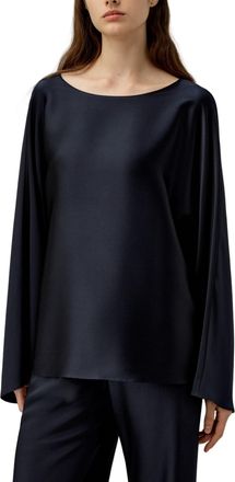 LilySilk Silk Charmeuse Crewneck Blouse
