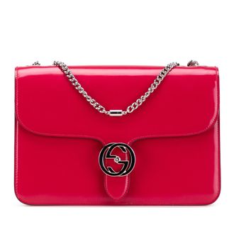 Gucci Tweedehands Medium Patent Dollar Verweven G Crossbody